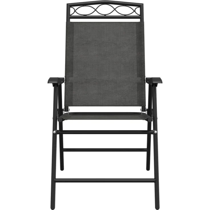 vidaXL Klappbare Gartenstühle 8 Stk. Graumeliert Stahl und Textilene 3157294 – Bild 4