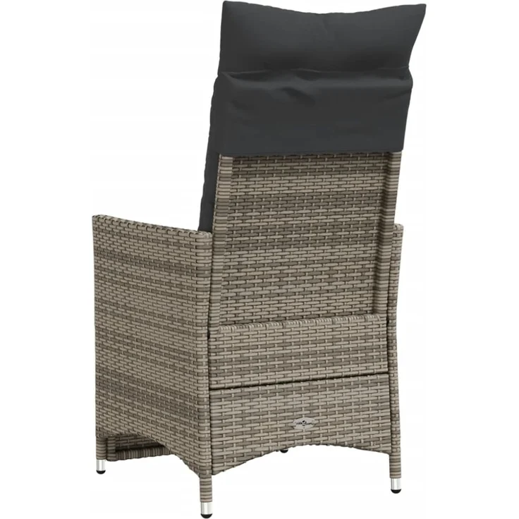 vidaXL Gartensessel Verstellbar mit Kissen Grau Poly Rattan 365661 – Bild 6