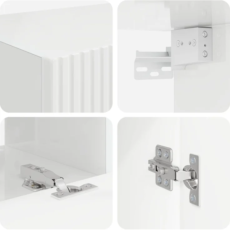 vidaXL TV-Schrankset 5 pcs Hochglanz Weiß Holzwerkstoff 3409100 – Bild 10