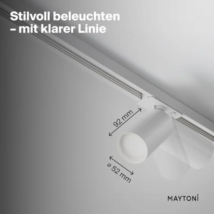 Maytoni FOCUS S Deckenleuchte, GU10 Aluminiumstrahler für einphasige Schienensysteme – Ø5 cm, Weiß, ideal für Küche, Flur, Wohnzimmer oder Esszimmer – Bild 4