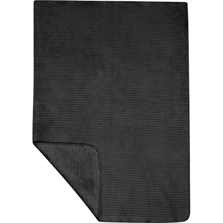 Zöllner Jacquarddecke 75x100 cm Streifen anthracite