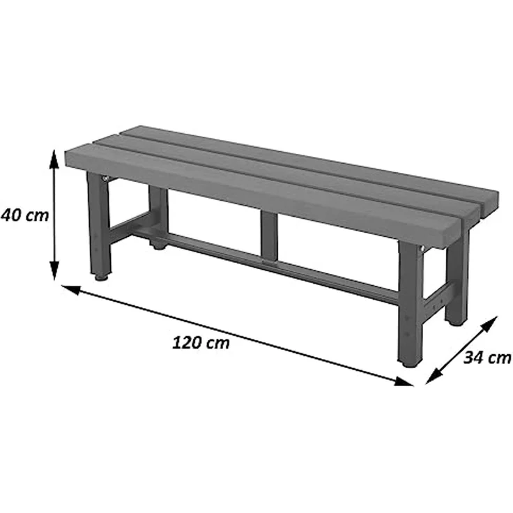 Alu Gartenbank HWC-K60, Bank Parkbank Sitzbank Balkonbank, wetterfest WPC 120cm, braun – Bild 2