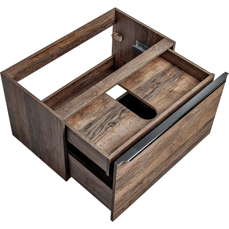 Waschtischunterschrank 140cm mit 2 Auszügen PUEBLA-56 in Vintage Oak Eiche, B/H/T ca. 140/48,5/46 cm – Bild 3