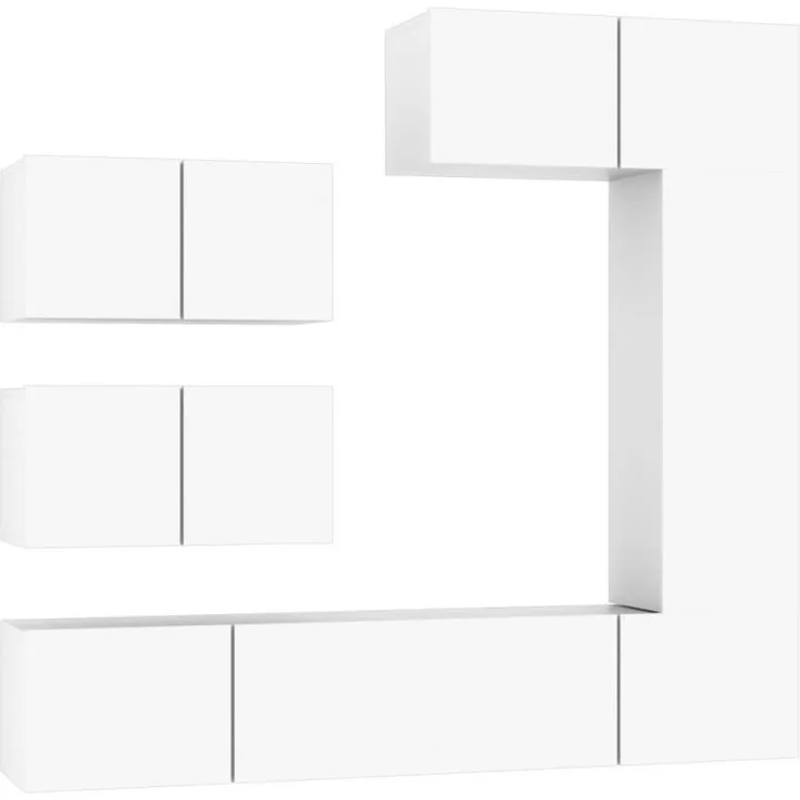 vidaXL 6-tlg. TV-Schrank-Set Weiß Holzwerkstoff [3114550]