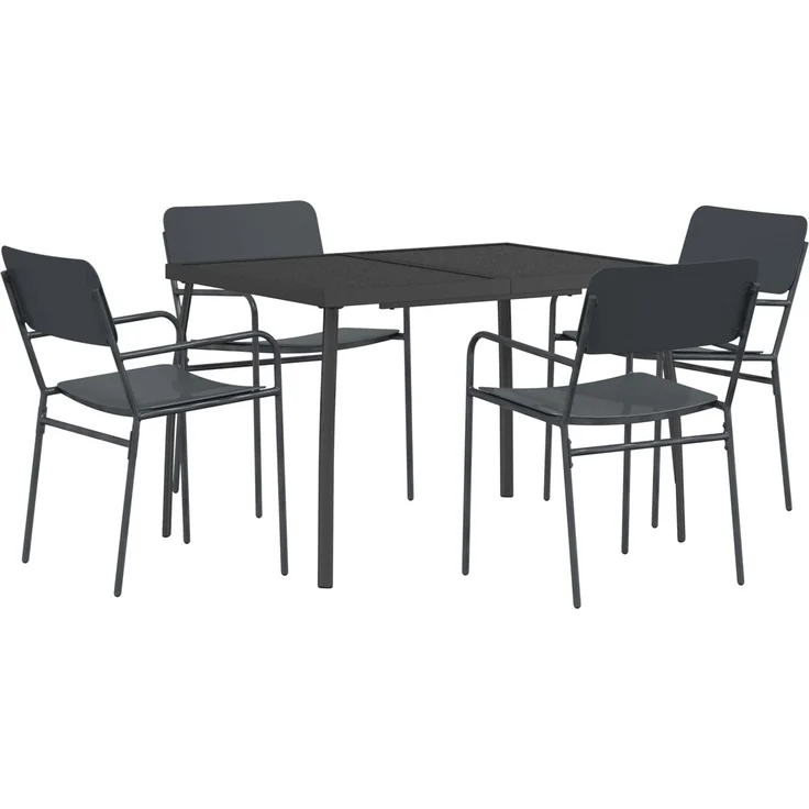 vidaXL Essgruppe 5 stk. Anthrazit 100 x 80 x 72 cm Stahl 3422861 – Bild 2
