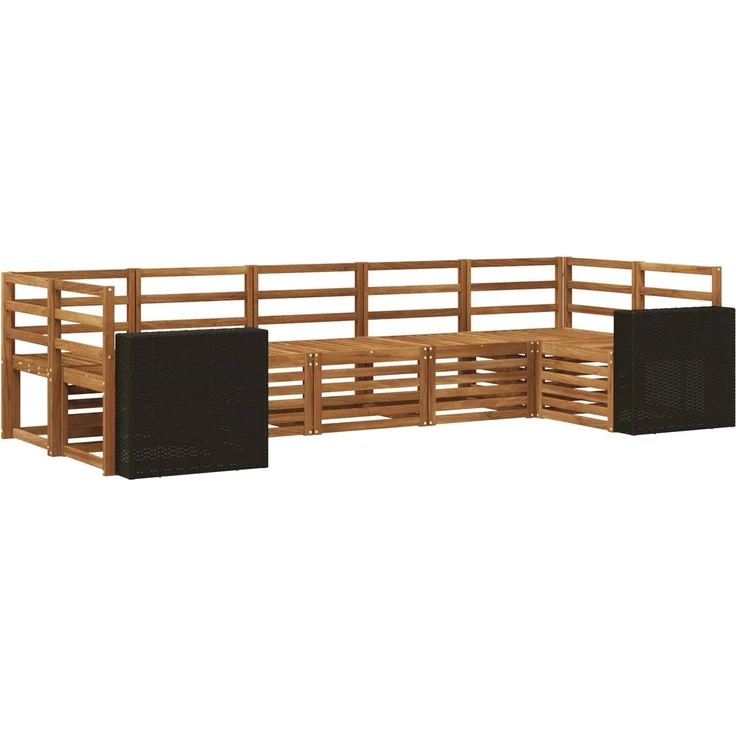 vidaXL Outdoor-Sofagarnitur 7 stk. 7-Sitzer Natur Massivholz Akazie 3384810 – Bild 2
