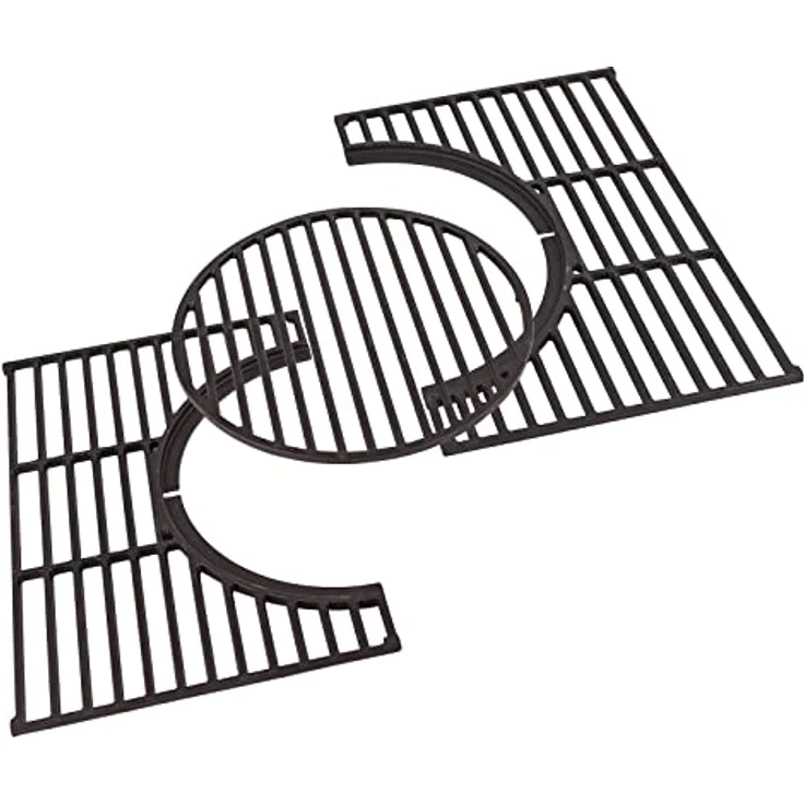 tepro Universal Guss-Grillrost-Set mit Rost-in-Rost-System aus emailliertem Gusseisen mit herausnehmbarer Rostmitte für unterschiedliche Einleger, Farbe schwarz, Maße ca. 41,5 x 55 x 1 cm – Bild 3