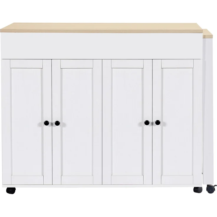Moderner ausziehbarer Bartisch(117-180×50×94.6cm) ,Ausziehbarer Esstisch mit Stauraum , mit sechs AblageflächenStehtisch Bistrotisch, für Esszimmer,Verwendung als Wohnzimmertrennwand,Weiß – Bild 8