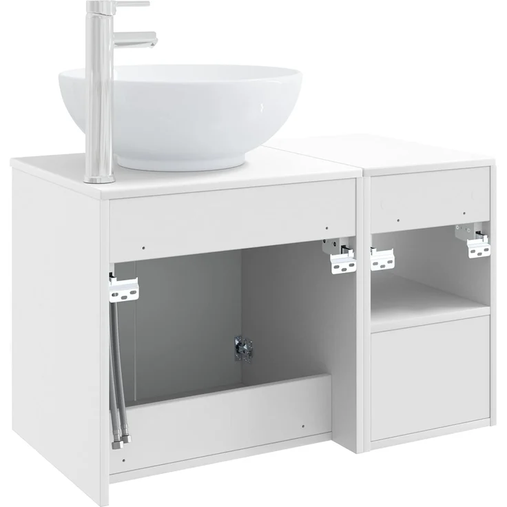 vidaXL Badezimmerschrank-Set 2 stk. Hochglanz Weiß 79,5 x 44,5 x 80 cm 3404088 – Bild 6
