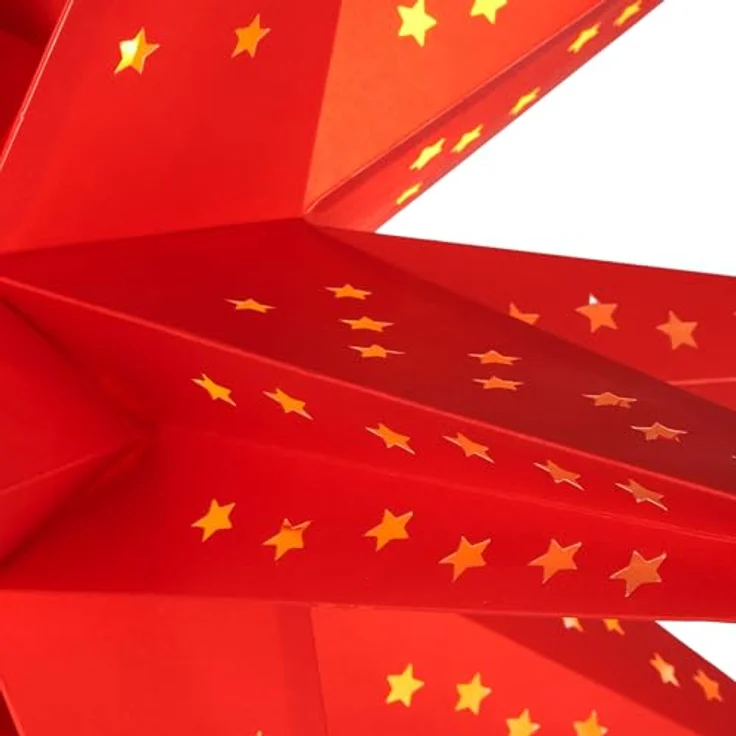 BRUBAKER LED Stern Weihnachtsstern für Innen - 60 cm XXL Leuchtstern - Hängend, Batteriebetrieben mit Timer, LED fest integriert, Warmweiß, Adventsstern für Fensterdeko Weihnachtsdeko - Papierstern Weihnachten – Bild 9