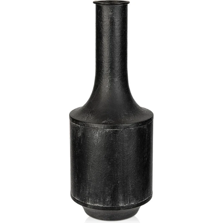 Vasen Groß Vintage Metall Rustikal Blumenvase Shabby Chic Schwarz – Bild 1