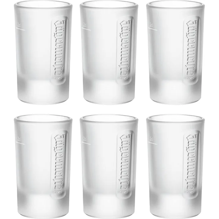 Jägermeister Milchglas Shotglas 2cl Set – 6er Pack stabile, spülmaschinenfeste Schnapsgläser für Jägermeister und Likör, perfekt geeicht, schwer und langlebig für professionelle Bar und Party