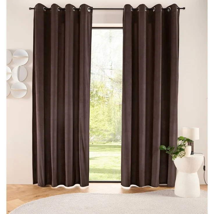 LeGer Home by Lena Gercke Gardine LADINA, 1 Stück, Ösen, blickdicht (1 St), Ösen, blickdicht, Polyester, blickdichter Vorhang, Samt Vorhang - Premium – Bild 1