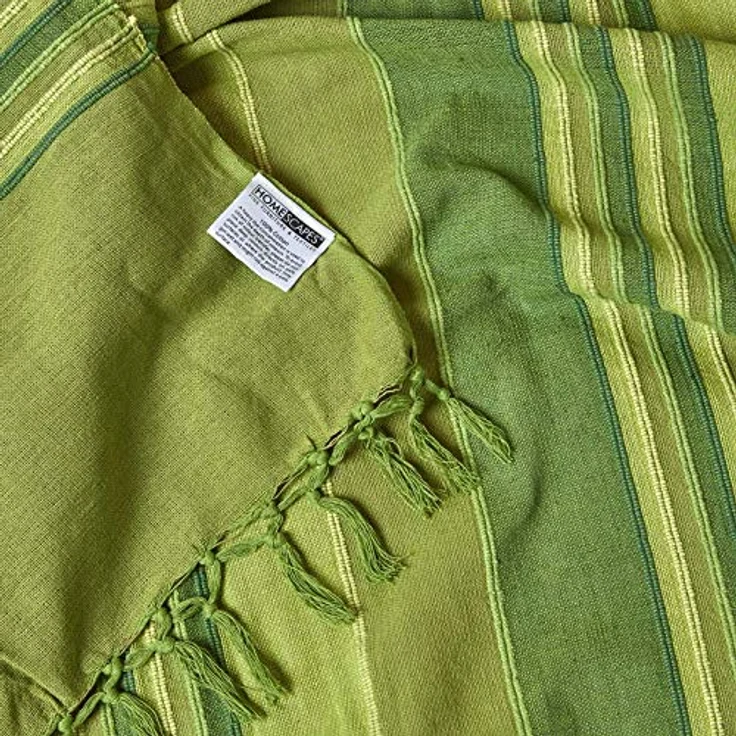Plaid Tagesdecke Morocco grün gestreift, 150 x 200 cm, Homescapes – Bild 9