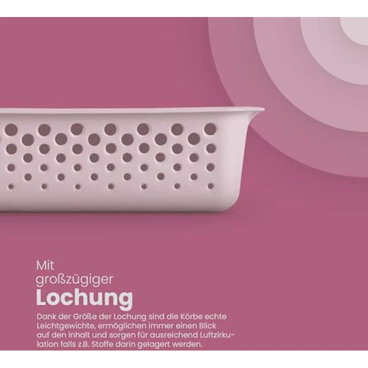 Pro Home Aufbewahrungskorb Modularer Kunststoffkorb Kunststoff Box (2 St), Aufbewahrungsbox mit Griffen - BPA-Frei - Organizer Körbchen Bad Küche – Bild 6