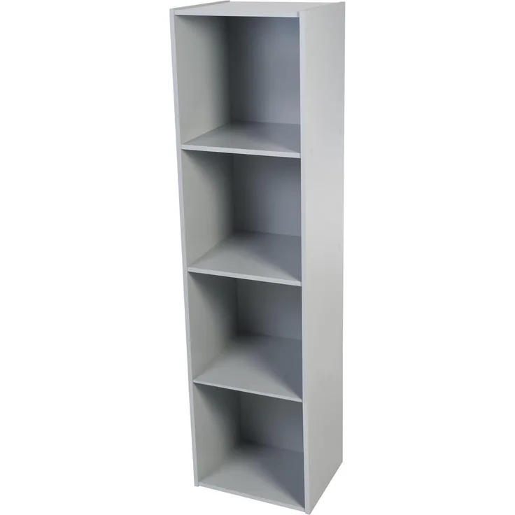 Iris Ohyama, Kindermöbel, Bücherregal, Spielzeugorganizer, 4 feste Regale, Multifunktional, Design, Kinderkrippe, Zimmer, Schule - Kids cube shelf KCX-4 - Grau