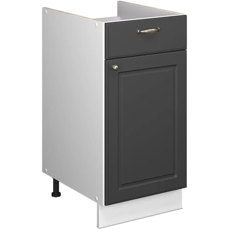 Unterschrank für Spüle/Kochfeld Fame-Line Anthrazit-Gold Landhaus 40 cm ohne Arbeitsplatte Vicco – Bild 1