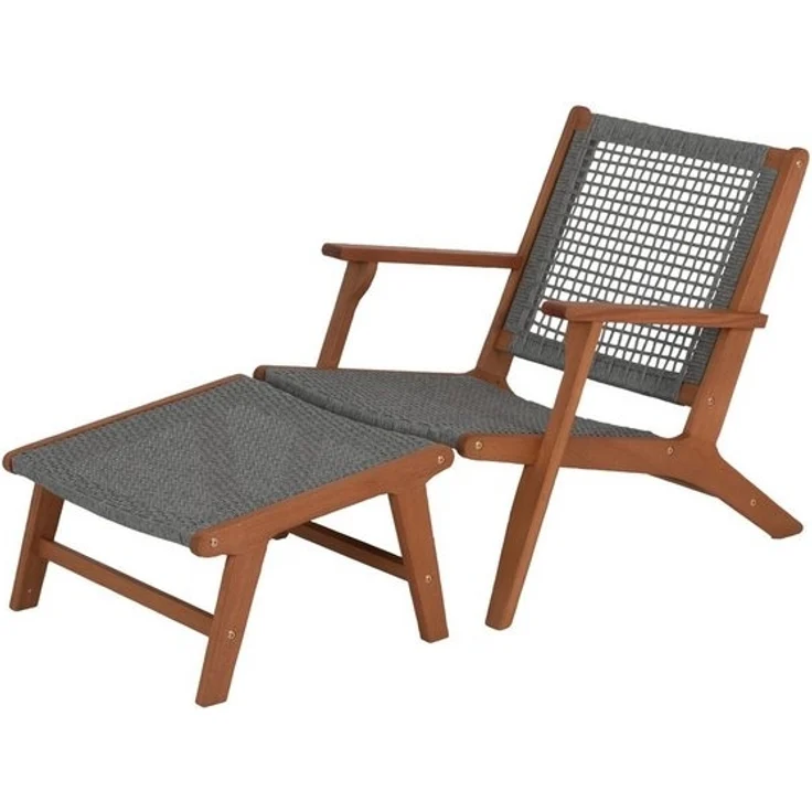 acamp Gartenstuhl Relaxsessel mit Hocker Set Bangkok (Gartenmöbel Set), Stuhl, Gartenliege, Sonnenliege, Sessel – Bild 4