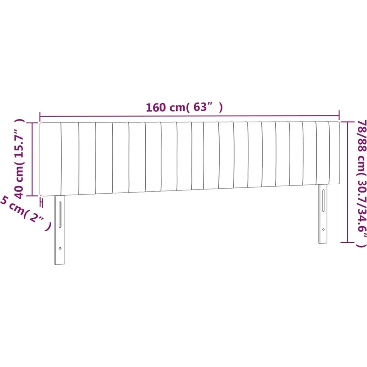vidaXL Kopfteile 2 Stk. Blau 80 x 5 x 78/88 cm Stoff 346262 – Bild 8