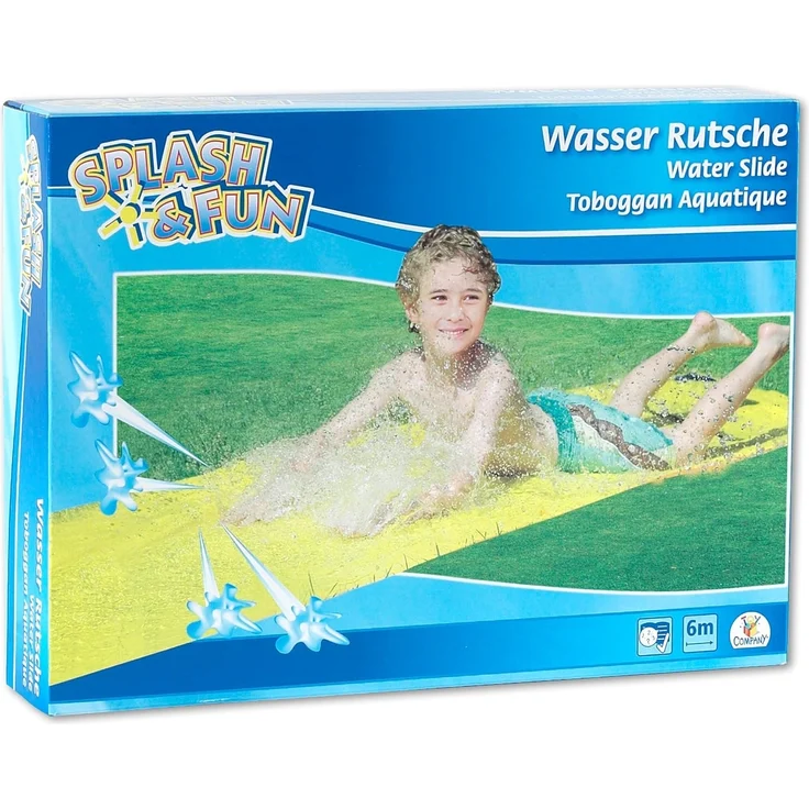 The Toy Company 18484 'Splash & Fun Wasserrutsche' ca. 600x80 cm, ab 5 Jahren, bis 50 kg belastbar, gelb – Bild 2