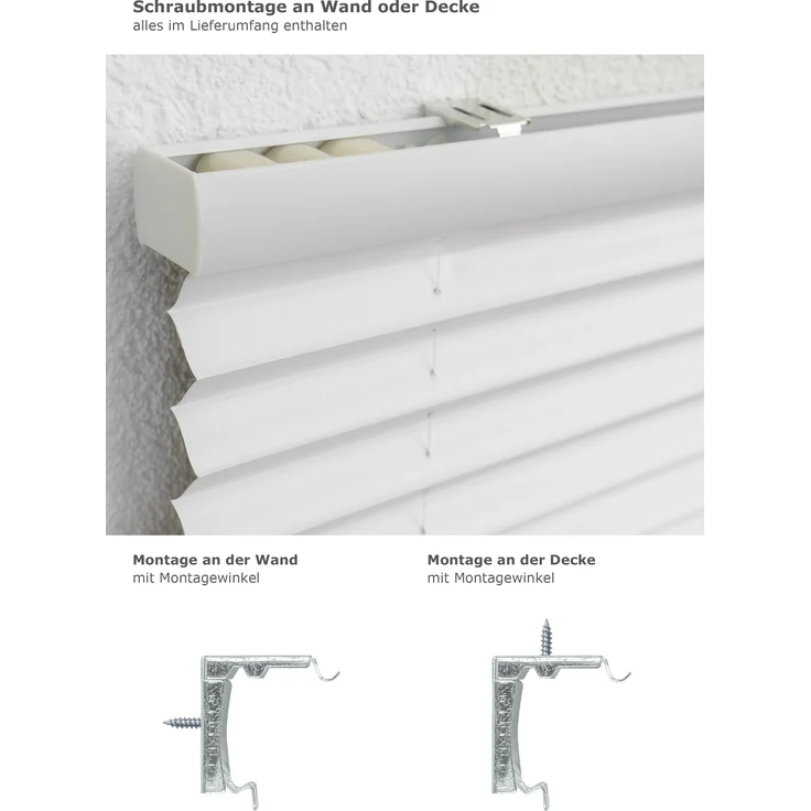 Lysel Outlet - Plissee Thermo freihängend Reinweiß - Plissee in der Größe (Bx H) 140cm * 160cm – Bild 3