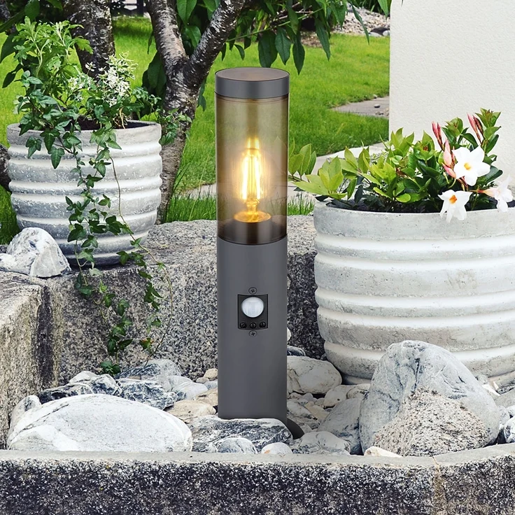 2er Set Sockelleuchte, Bewegungsmelder, anthrazit, H 45 cm – Bild 8