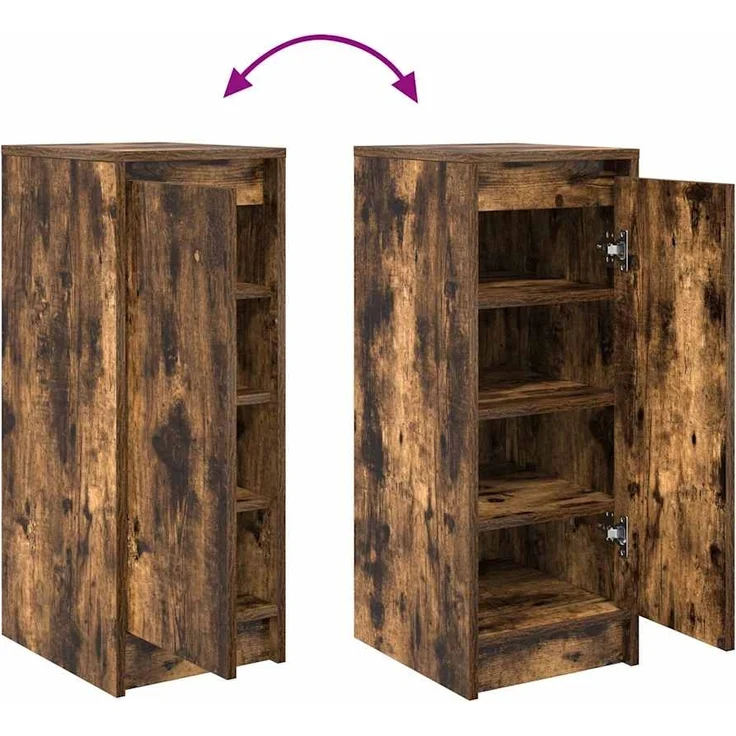 vidaXL Schuhschrank Räuchereiche 29,5x34x76 cm Holzwerkstoff 861863 – Bild 8
