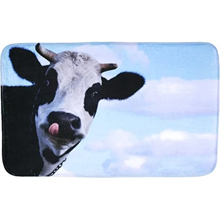 Sanilo Badematte Kuh, rutschhemmend, waschbar, schnelltrocknend, Polyester, rechteckig, sehr weich, hochwertig & modern, 50 x 80 cm oder 70 x 110 cm – Bild 4