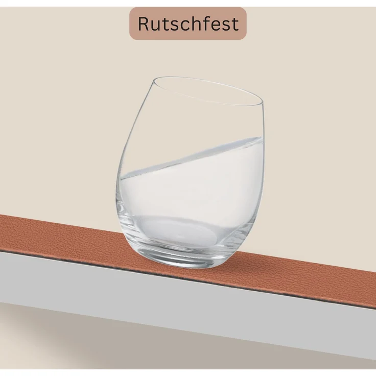 SÄNGER rechteckige Tischsets & Untersetzer aus Kunstleder 12 teilig für 6 Personen, Anthrazit + Braun – Bild 6