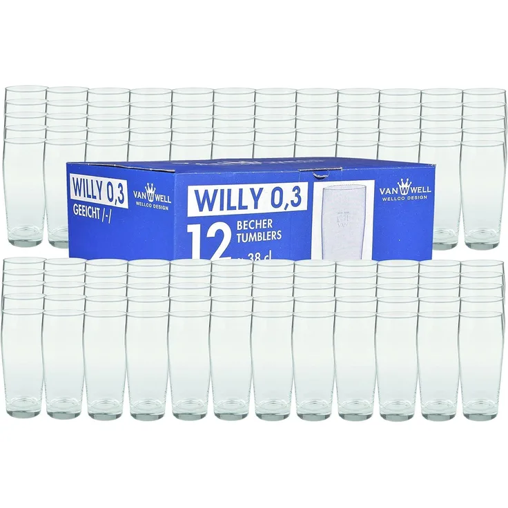 120er Set Bierglas Willibecher 0,3L geeicht Biergläser Tumbler perfekt geeignet für Gastronomie