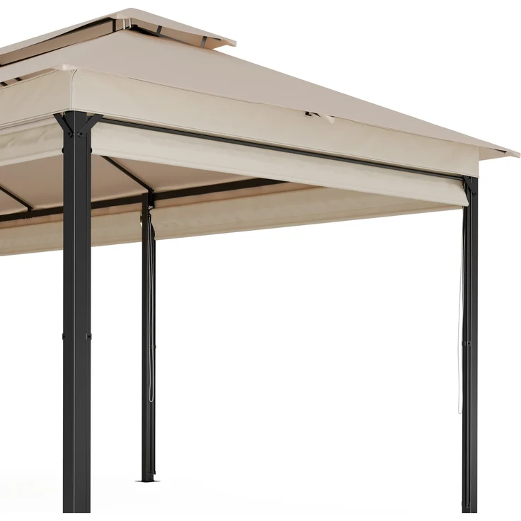 Blumfeldt Grandezza Cortina Pavillon 3x6 m – Stahlrahmen, Aufrollbare Seitenteile, Wetterfestes Dach, UV30+ Schutz, Gartenpavillon Beige – Bild 8