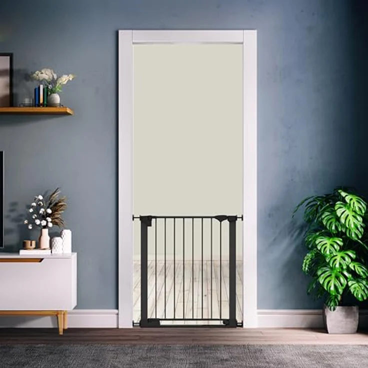 Bettacare Sicherheitsstuffen Haustiergitter, Schwarz, 68cm - 75cm, Extra Niedrige Durchgangshöhe, Druckmontage Sicherheitsgitter, Haustiergitter für Treppen, Einfache Installation – Bild 10