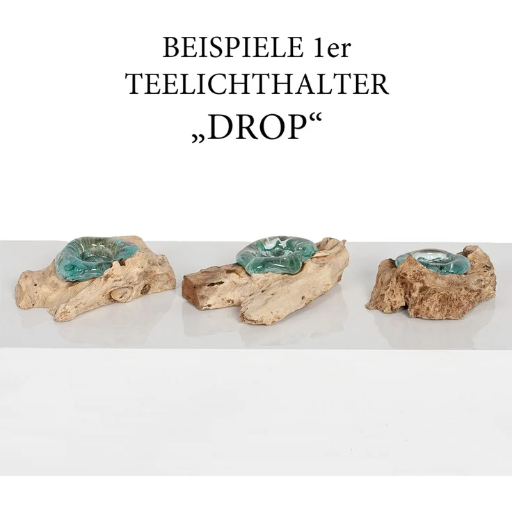 1er Teelichthalter DROP Kerzenhalter Kerzenständer Tischdekoration Handarbeit – Bild 7