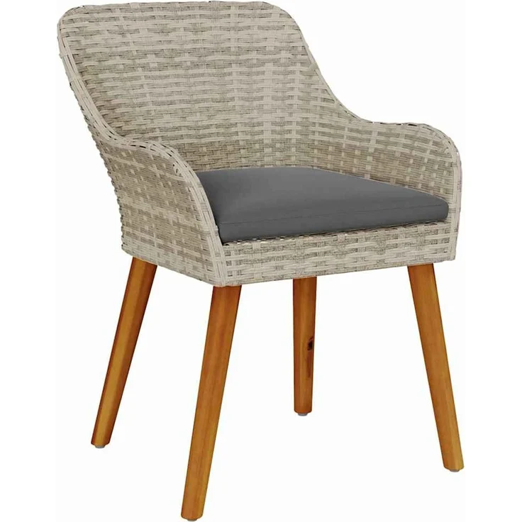 vidaXL Garten Essgruppe 9 stk. Hellgrau Poly-Rattan 3261718 – Bild 6