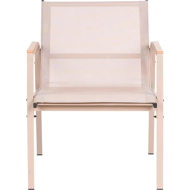 Lounge Set mit Tisch 4-Sitzer LEDRO Metall Beige – Bild 8