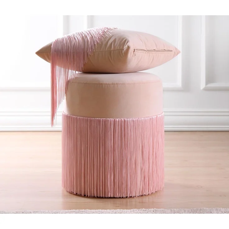 Hanah Home 'Merkur - Pink' Pouffe, Rosa, 45 x 40 x 45 cm – Bild 7