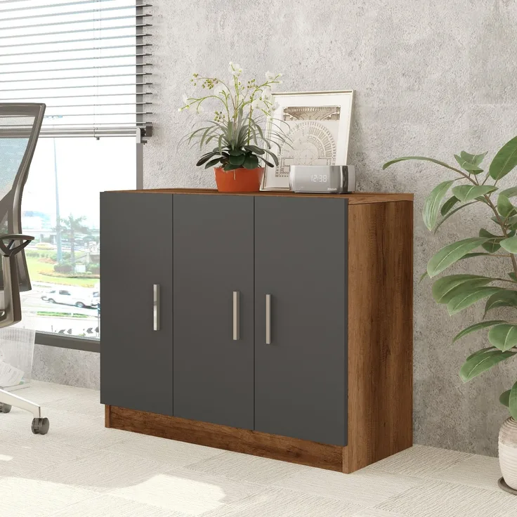 Skye Decor 'BEG5-BA' Mehrzweckschrank, Walnuss / Anthrazit, 89,1 x 73,8 x 38,1 cm