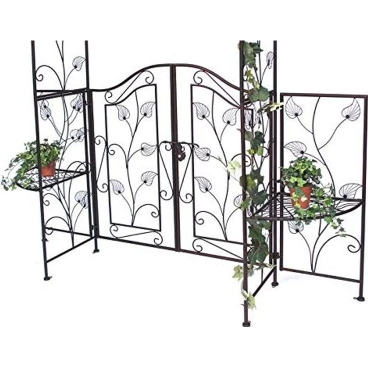 DanDiBo Rosenbogen mit Tor Tür aus Metall 101759 Gartentor 236x186 cm Schmiedeeisen Rankgerüst – Bild 4