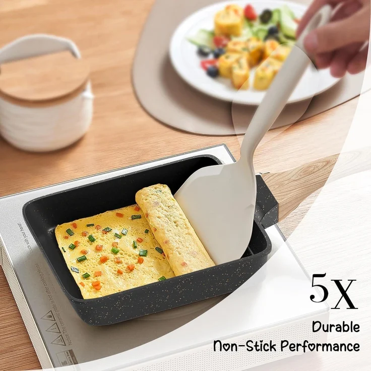 Induktionspfanne Tamagoyaki Omelette Antihaft Granit Beschichtung – Bild 4