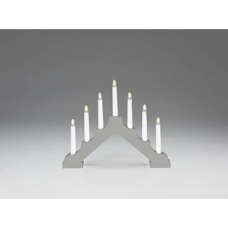 Konstsmide LED Holzleuchter, mattgrau lackiert, mit an/aus Schalter, 7