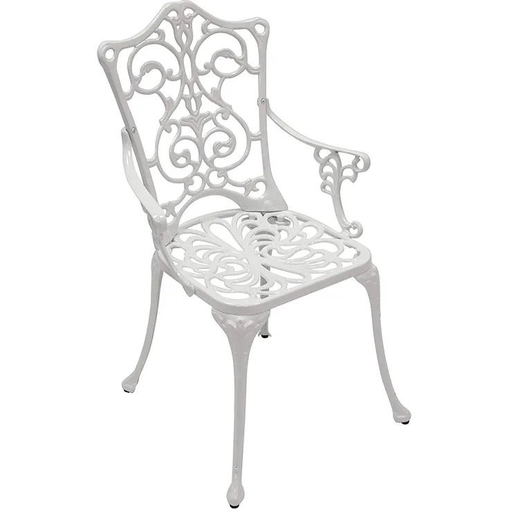 Sessel Jugendstil, Aluguss weiss