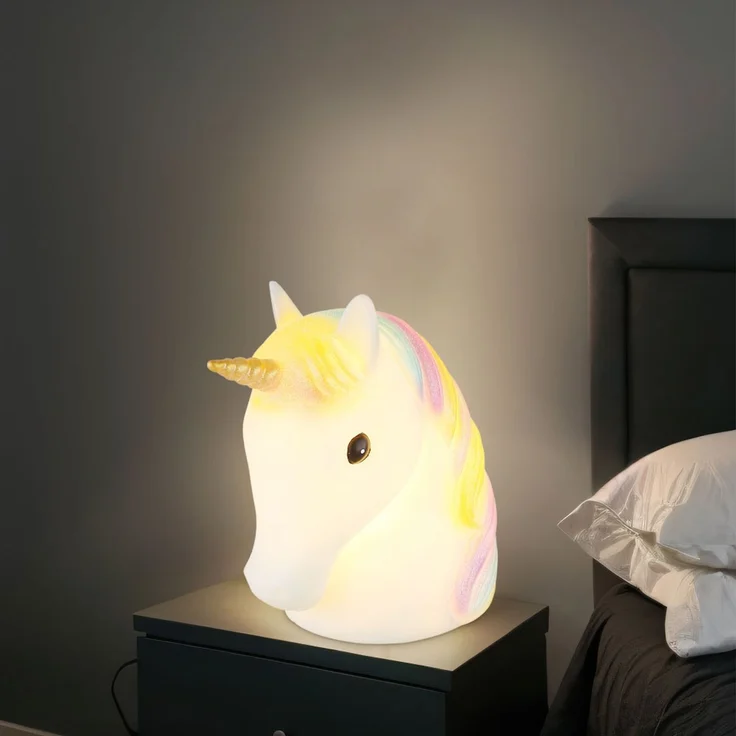 LED Dekolampe Einhorn, Tischlampe, USB oder Batterie, H 21 cm – Bild 2