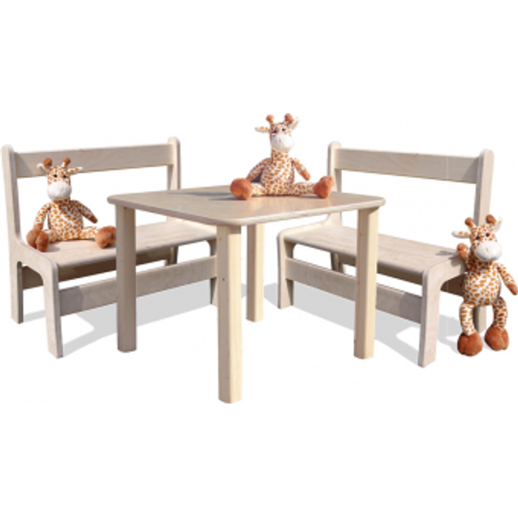 ELI Kinderset Tisch & 4 Stühle - geschliffen – Bild 2