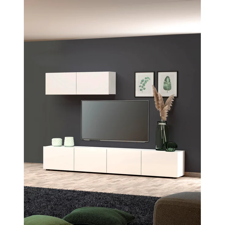 Lowboard >Mister< in weiss, Lack Hochglanz - 225x40x38cm (BxHxT) – Bild 6