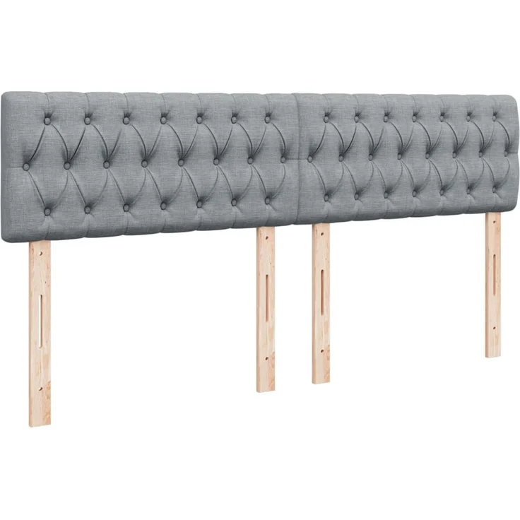 vidaXL Boxspringbett mit Matratze Hellgrau 200x200 cm Stoff 3287570 – Bild 7