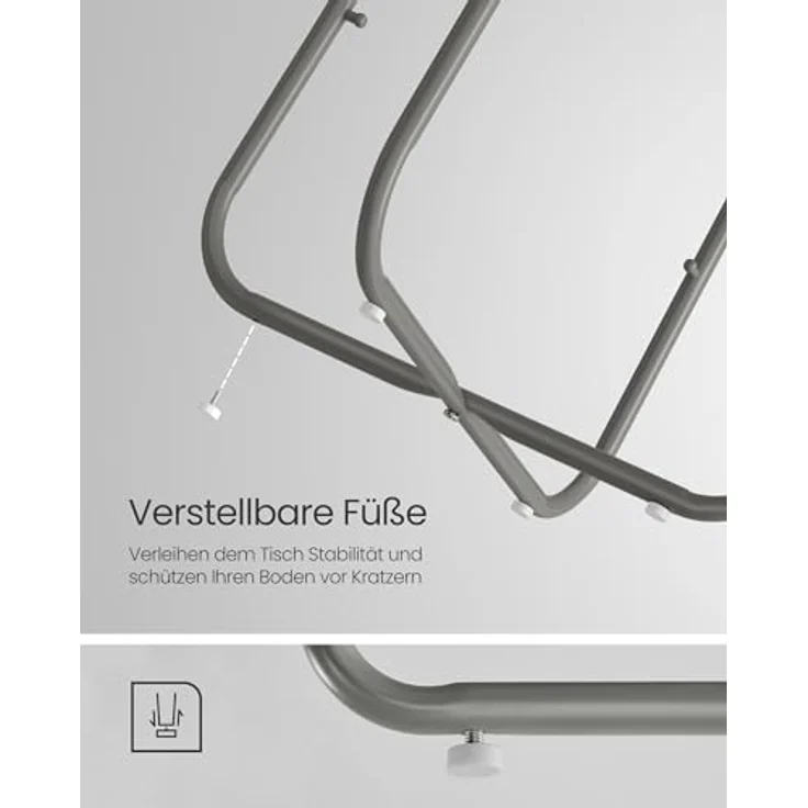 VASAGLE Beistelltisch rund, Kleiner Tisch, Couchtisch klein, Wohnzimmertisch, Korb aus Stoff, Stauraum für Wohnzimmer Schlafzimmer, Nachttisch modern, Taubengrau-schiefergrau LET223GD01 – Bild 7