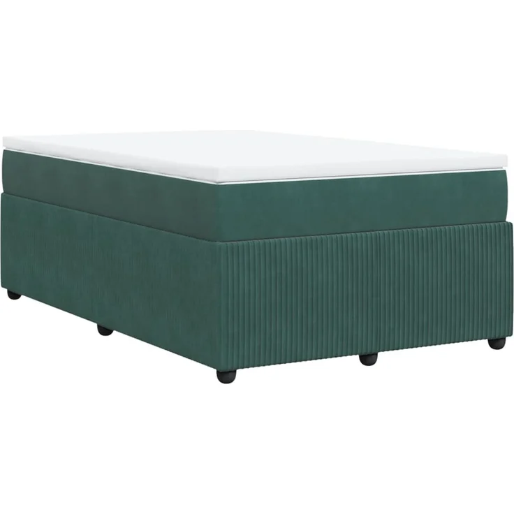 vidaXL Boxspringbett mit Matratze Dunkelgrün 120x200 cm Samt 3285635 – Bild 9