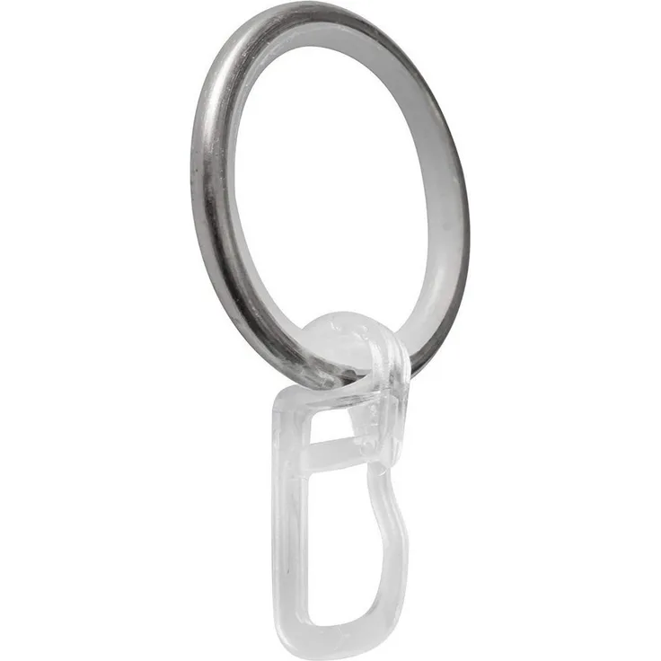 Garduna Gardinenring Edelstahl-Optik, für Ø16 & Ø20mm Gardinenstangen, (Set, 100-St, im Set à 20 oder 100 Stück mit Gleiteinlage)
