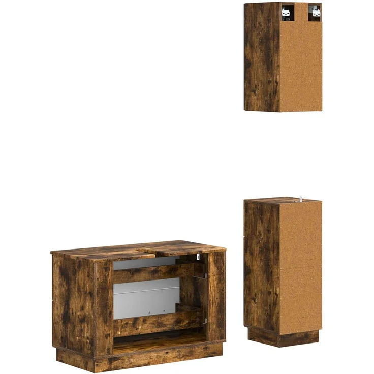 vidaXL 3-teiliges Badezimmer-Schranksystem HOORN Raucheiche 3417797 – Bild 6