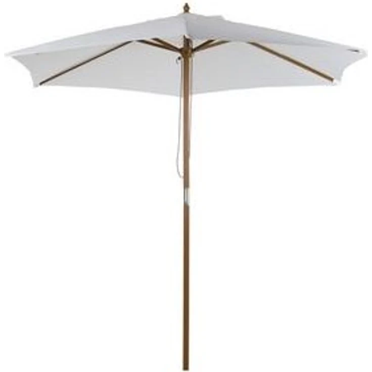 Outsunny Sonnenschirm mit Seilzugmechanismus, LxB: 250x250 cm, Balkonschirm, Strandschirm aus Bambus, Sonnenschutz für Balkon Terrasse Garten, Weiß – Bild 6